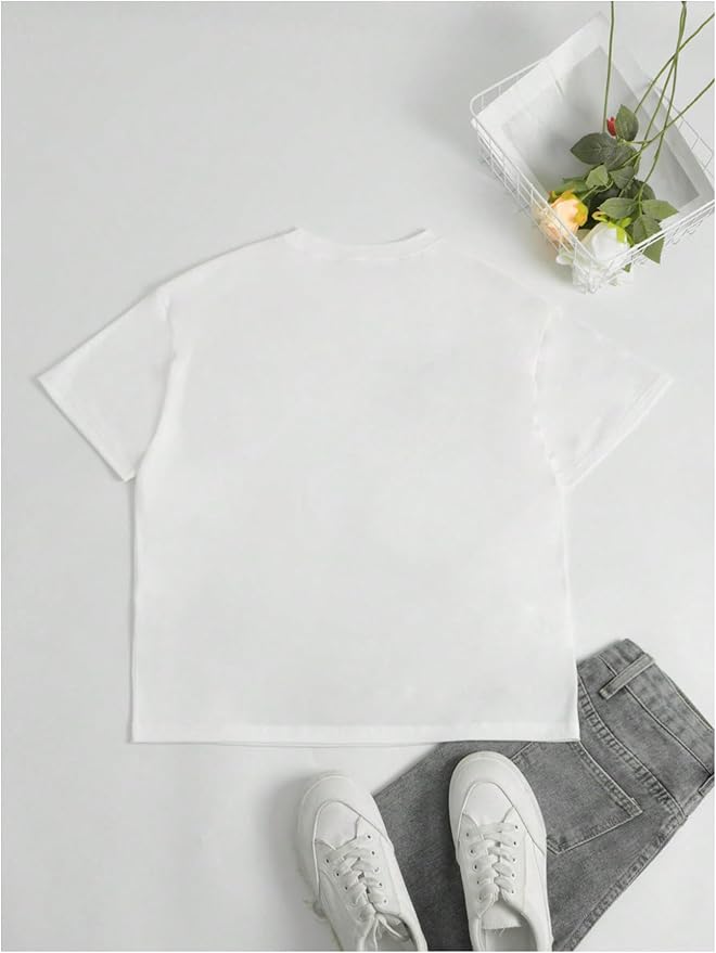 Floerns Women's Graphic Short Sleeve T Shirts Y2k Round Neck Streetwear Tee Shirts