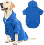 KOOLTAIL Basic Dog Hoodie - Soft and Warm Dog Hoodie Sweater with Leash Hole and Pocket, Dog Winter Coat, Cold Weather Clothes Sweatshirt for Small Medium Large Dogs Puppy Cat Boys Girls Blue XL