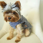 Gooby Zip Up Fleece Dog Sweater - Gray Wash, Small - Warm Pullover Fleece Step-in Dog Jacket with Dual D Ring Leash - Winter Small Dog Sweater - Dog Clothes for Small Dogs Boy and Medium Dogs