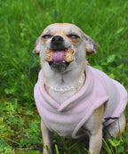 JACKO & CO - Fleece Vest Sweater with Leash Ring - Soft Lightweight Breathable for Puppies Small Medium Dogs, Kitten, Cats, Chihuahua - Warm for Fall/Autumn/Winter (Pink Lemonade, Large 10-16lbs)