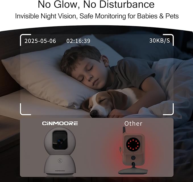 5G Security Camera Indoor, Lifetime Free AI Tracking Facial Recognition Time Lapse, 3K Pet/Dog Camera with Speaker/Phone App, PTZ WiFi Baby Monitor Cameras, 0-Glow Night Vision, 2-Way Audio