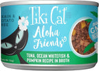 Tiki Cat Aloha Friends, Tuna, Ocean Whitefish & Pumpkin, Grain-Free & High Moisture, Wet Cat Food for All Life Stages 5.5 oz. Cans (Pack of 8)