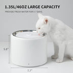 PETKIT Eversweet 3 Pro Cat Water Fountain with Wireless Pump, 1.35L/46oz Stainless Steel Pet Fountains for Cats Indoor, Automatic Water Dispenser Ultra Quiet, App Monitoring