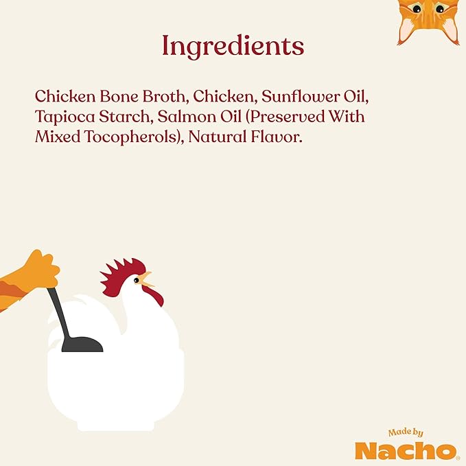 Made by Nacho Homestyle Bone Broth with Cage-Free Chicken Shreds for Extra Hydration, Limited-Ingredient - 24ct