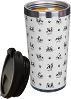 French Bulldog Paws Travel Coffee Mug with Filp Lid, Stainless Steel Insulated Tumbler Cup 13 Oz, Thanksgiving Birthday Christmas Gift for Men Women Dad Mom Sister Friend Bestie Dog Lover
