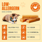 Tibetan Dog Chew Yak Cheese Sticks (12 Large Chews) - Handmade Treats for Aggressive Chewers, Easy to Digest, No Additives, Rawhide, Grains, or Gluten - Ideal Dog Toy and Travel Bag Companion