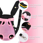 Dog Backpack Carrier, Thick Straps & Cushion, Pet Sling Front Backpacks for Small Medium Dogs 2.5-4 Lbs, Legs Out, Adjustable Wearable Puppy Chest Travel Bag, Easy-Fit for Hiking/Walking/Camping