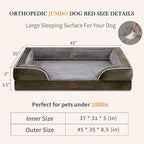 Comfort Expression Orthopedic Dog Beds for Extra Large Dogs, Memory Foam Dog Beds Jumbo Breed, Waterproof Dogs Beds with Bolster & Removable Cover(Olive Green)