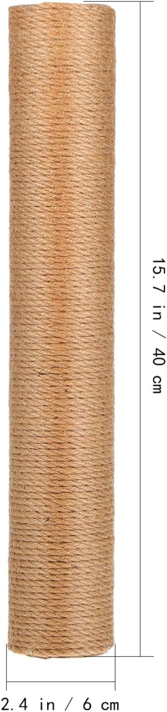 SUPVOX 2 Pcs Cat Scratching Post Parts: 15.7 x 2.4 Inch Cat Scratching Post Pole, 5 mm Jute Rope with ABS Plastic Pole - Cat Scratcher Posts Replacement with M8 Screws