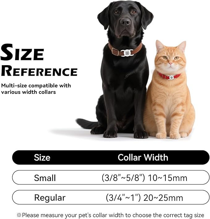 QR Code Dog Tag with NFC, Personalized Pet ID Tag, Silent Silicone Dog Tag, Modifiable Pet Online Profile, Multiple Emergency Contact, Scan QR Code Send GPS Location Email (Regular, White)
