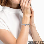 GEMDAZZ Sparkling Puppy Paw Print Charms in 925 Sterling Silver, Pave Dog Pawprint CZ Round Beads and Always in My Heart Charms, Gift for Animal Lover, fit European Women Bracelet/Necklace