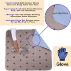 SincoPet Washable Dog Pee Pads with Puppy Grooming Gloves,Puppy Pads,Reusable Pet Training Pads,Large Dog Pee Pad,Waterproof Pet Pads for Dog Bed Mat,Super Absorbing Whelping Pads