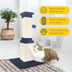 AGYM Cat Scratching Post, 32 Inch Cat Scratch Post for Cats and Kittens, Protect Your Furniture and Exercise Cats, Nature Sisal Modern Cat Scratcher for Indoor Cats, Blue