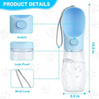 Collapsible Dog Water Bottle – Portable Leak-Proof Pet Dispenser for Travel & Hiking | BPA-Free, One-Hand Use | Puppy Essentials (Blue)