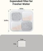 oneisall 4Set Filters for for 10L/338oz/2.64Gal Stainless Steel Dog Water Fountain