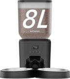 Automatic Cat Feeder for 2 Cats - 8L/34 Cups Large Capacity Auto Cat Food Dispenser with LCD Screen, 2 Food Trays, Timed Feeder, Up to 50 Portions 6 Meals Per Day, Keep Fresh