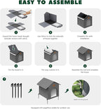 Outdoor Cat House Feral Cat Shelter,Outside Waterproof Cat House for Outdoor/Indoor Cats, Insulated Cat Bed for All Seasons with Cozy Cushion Easy to Assemble (Grey, Floor Spike Style)