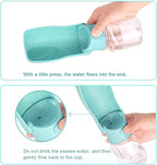 Portable Dog Water Bottle - Foldable Dog Water Dispenser | Leak Proof & Food Grade Plastic Travel | Pet Water Bottle for Cat Outdoor Walking Hiking Travel（US） (Blue, 12oz)