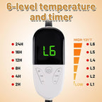 MEWTOGO 19.6in Heated Cat Bed for Indoor Cats - Soft Cozy Washable Cat Warming Bed with Cat Heating Pad, 6 Levels Adjustable Timer & Temp for Pets Up to 15lb Winter Resting and Cat Gifts