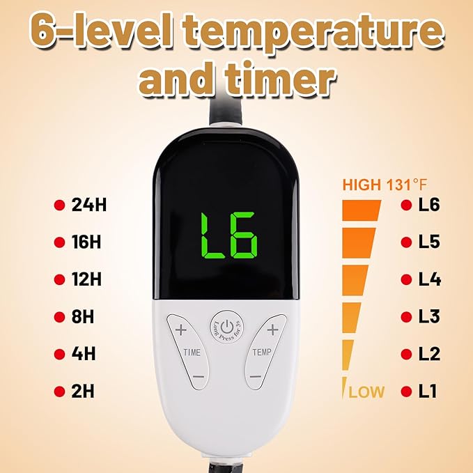 MEWTOGO 19.6in Heated Cat Bed for Indoor Cats - Soft Cozy Washable Cat Warming Bed with Cat Heating Pad, 6 Levels Adjustable Timer & Temp for Pets Up to 15lb Winter Resting and Cat Gifts