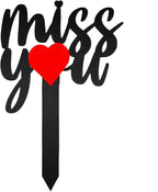 11.8 Inches Metal Memorial Grave Marker "Miss You" Cemetery Decoration Stake Waterproof Garden Plaque Loss of Dad Mom Spouse Lover Relatives Family Members Gravesite Plaque Outdoors Lawn Yard Signs