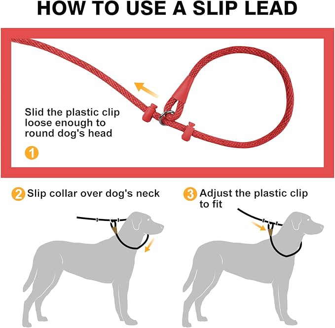 Lynxking Dog Leash Slip Lead Reflective Breathable Rope Comfortable Strong No Pull Slip On Pet Training Lead for Dogs