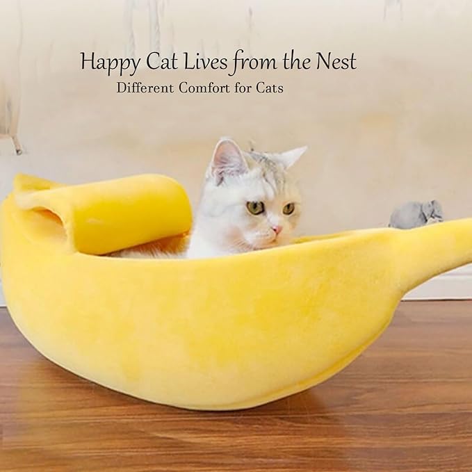 Banana Pet Bed Cute Funny Banana Bed Large Size for Dogs, Indoor Cats, Christmas Pet Bed Lovely Pet Supplies for Dogs Puppies