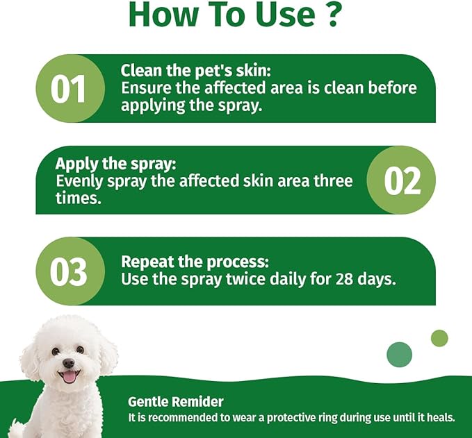 Hot Spot Spray Treatment, Wound Care & Itch Relief Spray for Dogs and Cats, Relives Scratching, Itchy Skin and Paw Licking, for All Animals, 2.02oz