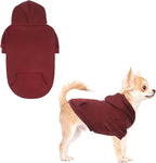 KOOLTAIL Basic Dog Hoodie - Soft and Warm Dog Hoodie Sweater with Leash Hole and Pocket, Dog Winter Coat, Cold Weather Clothes Sweatshirt for Small Medium Large Dogs Puppy Cat Boys Girls Deep Red S