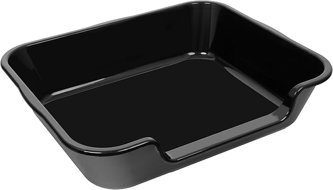 2 Pack Extra Large Dog Litter Box Pan Tray (ABS Material), Low Entry Jumbo Senior Litter Boxes for Multiple Kitten Big Cats, Pet Safe Indoor Dog Potty (Black, 24" L x 20" W)