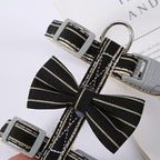 Butterfly Bow Tie Cat Harness and Leash Set - Adjustable, Escape-Proof, Breathable Kitten Vest with Cute Design for Small Cats & Indoor/Outdoor Safety Black XS