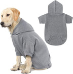KOOLTAIL Basic Dog Hoodie - Soft and Warm Dog Hoodie Sweater with Leash Hole and Pocket, Dog Winter Coat, Cold Weather Clothes Sweatshirt for Small Medium Large Dogs Puppy Cat Boys Girls Grey L