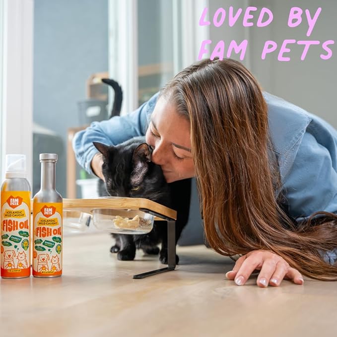 Omega 3 Fish Oil for Cats (5 oz) - Icelandic Fish Oil Liquid Cat Supplement with EPA DHA for Skin, Coat & Joint Health - Natural Pet Supplement - Leak-Free Aluminum Spray Bottle