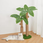 29.7inch Cat Scratching Post,Cat Scratcher Cat Tree with 2 Sisal Scratching Poles & 2 Interactive Dangling Balls,Cats Scratching Posts for Indoor Kitten & Adult Cats (2 Posts Banana Tree)