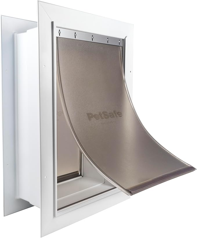PetSafe Wall Entry Pet Door - Rust-Free Telescoping Frame - Easy Install for Interior & Exterior Walls 4 3/4" - 7" Thick - Medium - for Pets Up to 40 lbs