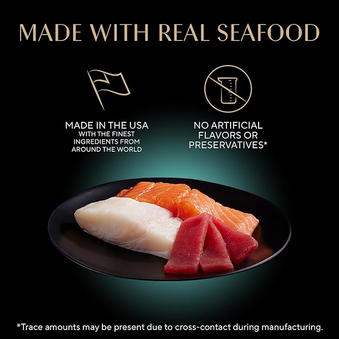 Sheba Perfect Portions Wet Cat Food Pate with Sustainable Salmon, Signature Seafood Entree, and Tender White Fish and Tuna Entree Variety Pack, 2.6 oz. Twin Pack Trays (24 Count, 48 Servings)