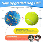 Dog Balls, Indestructible Tennis Balls for Dogs, Durable Bouncy Dog Toy Balls for Aggressive Chewers, Interactive Dog Toys for Fetch Game, Lightweight Floating Dog Toys