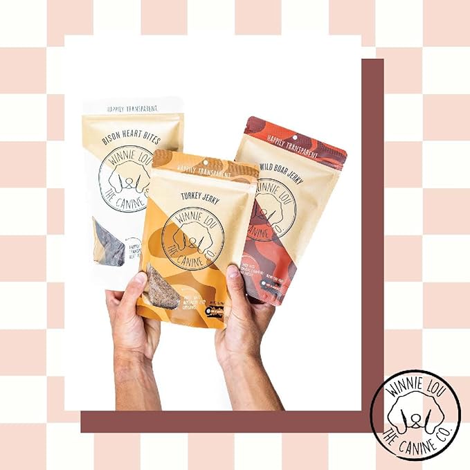Winnie Lou Wild Boar Jerky Dog Treats – Limited Ingredient, Human Grade, Training Treats for Small, Medium & Large Dogs, Made in USA (1 Pack)
