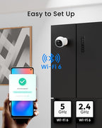 youkey S320 Magnetic Wire-Free Camera 2.5K QHD Security Camera with Dual Band WiFi 6, Built-in 8GB Storage, Color Night Vision, AI Human Pet Detection, IP65, No Monthly Fees