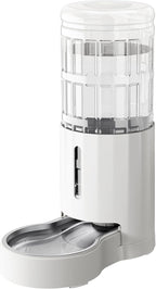 CZPET Automatic 9L Dog and Cat Water Dispenser with Stainless Steel Bowl Gravity Waterer,100% BPA-Free,Large Capacity and Drinking Area Noise-Free for Pets(9L Water Dispenser, White)