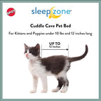 SPOT Sleep Zone Cuddle Cave - Cat Cave Bed for Indoor Cats and Mini Dogs, Durable, Comfortable, Washable for Kittens and Puppies under 10 lbs and 12 inches Long, Sage Color