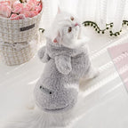 Cat Bunny Ears Costume Cute Dog Kitten Hoodies Sweater Rabbit Ears Puppy Pet Apparel (X-Large,Gray)