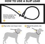 Lynxking Dog Leash Slip Lead Reflective Breathable Rope Comfortable Strong No Pull Slip On Pet Training Lead for Dogs