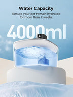 Wireless Cat Water Fountain Battery Operated, 4L/135 fl oz Pet Water Fountain for Cats and Dogs with Motion Sensor, Ultra Quiet Cat Drinking Fountain with 2 Filters (Black YPD-C004P)