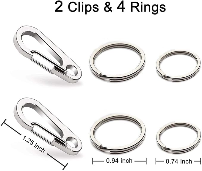 COMTIM 2 Pack Dog Tag Clips, Stainless Steel Heavy Duty Quick Clips Pet ID Tag Holder for Dog/Cat Collar and Harness
