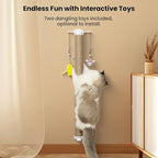 SVD.PET Cat Scratching Post Wall Mounted, 37.5" Tall Cat Scratcher for Wall with Hanging Toys, Jute Cat Wall Scratcher for Large Cats Indoor Cat Wall Furniture