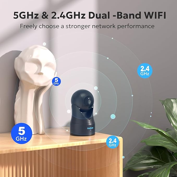 owltron Indoor Security Camera 5MP, 360 Cameras for Home Security with Motion Detection, 2.4G/5GHz WiFi Pet Cam with Night Vision & 2-Way Audio, Compatible with NVR/Alexa