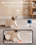 ZUMIMALL Pet Camera Indoor, 5G/2.4G WiFi Camera for Dog/Cat with Laser Toy, 3MP Pet Security Cameras with Phone App, 2-Way Talk, Auto Tracking, Pet/PIR/AI Detection, Privacy Protect, Alexa/ONVIF/Cloud