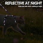 PAWCHIE Cat Harness with Leash and Collar Set - Escape Proof Adjustable H-shped Cat Harness with Star and Moon Pattern Glow in The Dark for Kitty Outdoor Walking