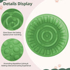 Dog Slow Feeder Lick Bowl, Non-Slip Dog Licking Treat Dispenser, Slow Feeder Bowls for Small Medium Large Breed Dogs, Anxiety Relief & Anti-Choking, BPA Free Silicone (Green, 1.6 Cup)